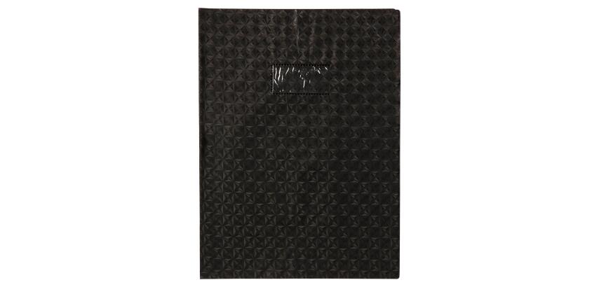 Protège-cahiers grain losange PVC 18/100ème avec porte-étiquette A4