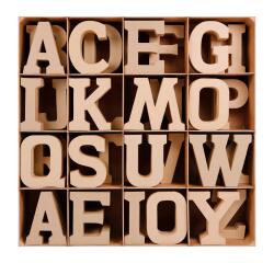 Présentoir plein alphabet kraft 20cm - Kraft