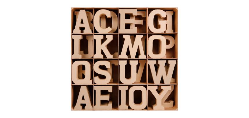 Solid Display with Kraft Paper Alphabet 20cm - Kraft