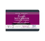 Zeta Series, Skizzenbuch mit flexiblem Einband, Fadenbindung, 26 Blatt 14x8,9cm 270g - Weiß