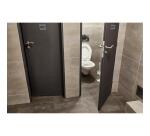 Plaque adhésive imitation aluminium WC 7,5x7,5 cm - Gris