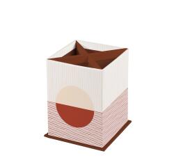 Terracotta, Quadratischer Stifteköcher 8,5x8,5x11 cm