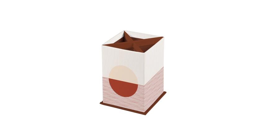 Terracotta, Pot à crayons carré 8,5 x 8,5 x 11 cm
