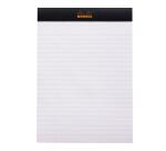 Bloc agrafé Rhodia N°16 14,8x21 cm 80 feuillets ligné avec marge 80g - Noir