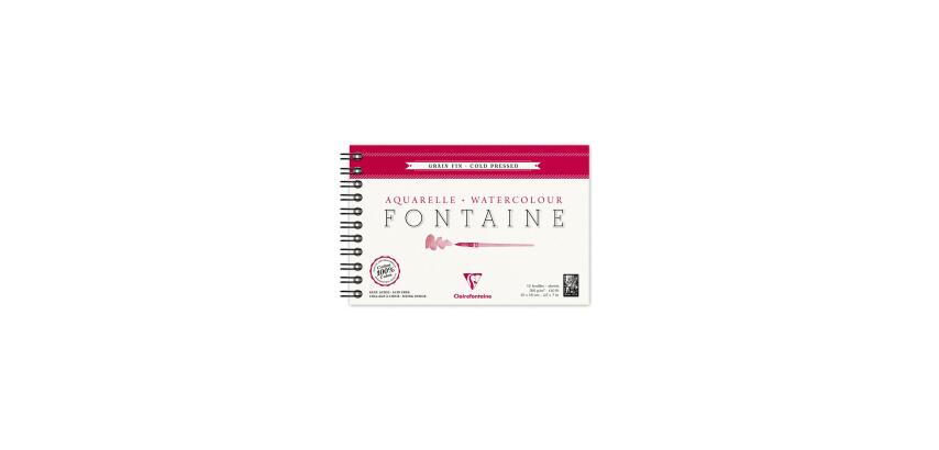 Fontaine album spiralé 12F 12x18cm 300g grain fin