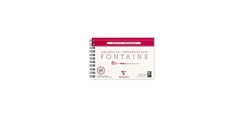 Fontaine album spiralé 12F 12x18cm 300g grain fin