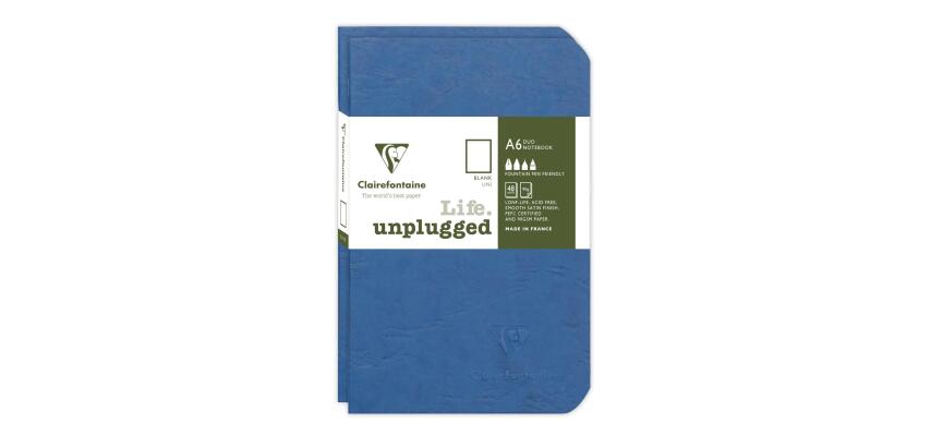 Set de 2 carnets piqués Age Bag 9x14 96 pages uni - Bleu