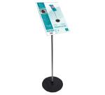 Floor sign holder ACRYLIC/ALU A3portrait - Black/alu/clear