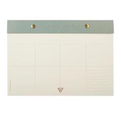 Flying Spirit Green bloc planner à rivets 24x17cm 60 feuillets imprimés détachables. - Vert de gris