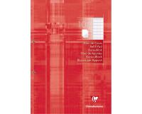 Bloc de cours encollé grand côté A4 200 pages détachables perforées 2 trous quadrillé 4x8 - Rouge coquelicot