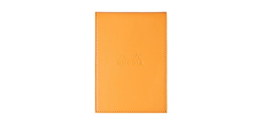 Rhodia ePURE porte-bloc avec porte-crayon + bloc N°13 petits carreaux 5x5 - Orange