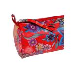 Céleste CUIR Trousse ronde Ø5,5x22 cm Jardin Rouge