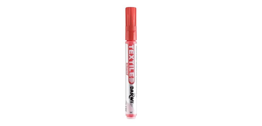 Darwi Glitter Textile Paint Marker - Fine Conical Tip 2mm - Vermillon