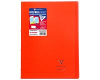 Cahier piqué Koverbook A4 96 pages grands carreaux couverture polypropylène transparent