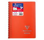 Carnet reliure intégrale enveloppante Koverbook 11x17cm 100 pages petits carreaux couverture polypropylène transparent - Assortis