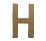 Braunes Pappmaché, Buchstabe H 30cm - Kraft