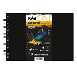 PaintON Noir carnet spiralé 30F A5 250g