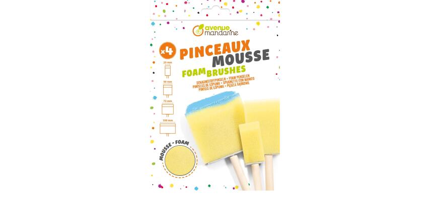 Pinceaux mousse - Jaune