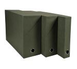 Scatola per progetti economica dorso 50mm cartoncino rivestito - 25,5x34cm - Verde scuro
