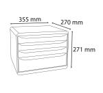 Module de classement Big Box Plus horizon 4 tiroirs Ecoblack