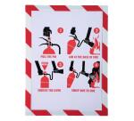 Magnethülle für Sicherheitskennzeichnungen DIN A4 - Weiß/rot