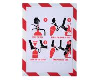 Exacompta Fire Safety Magnetic Display Sign Frame (A4) - White/red