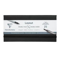 Layout double-face carnet ouverture à plat 25F 11x22cm 220g - Noir