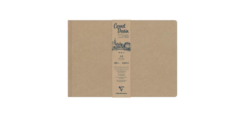 Schetsboek genaaid boek 40V A3 140g - Kraft