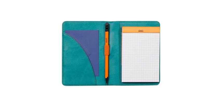 Rhodiarama livret porte-bloc N°12 pour bloc ou carnet format B7 - Paon