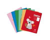 Cahier piqué 17x22 cm 32 pages grands carreaux 3 mm agrandis 12/12 mm - Assortis