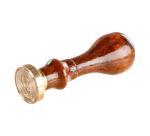 Sceau rond à vis (lettre anglaise) avec manche en bois vernis