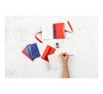 Le Mur des Je t'aime, Set de correspondance 15,5x10 cm contenant 10 cartes doubles 8,25x12,8 cm et 10 enveloppes Pollen 9x14 cm Rouge corail