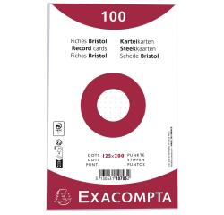Paquet 100 fiches sous film - bristol dots non perforé - 125x200mm - Blanc