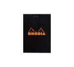 Bloc agrafé Rhodia N°12 8,5x12 cm 80 feuillets petits carreaux 5x5 80g - Noir