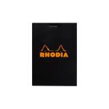 Bloc agrafé Rhodia N°12 8,5x12 cm 80 feuillets petits carreaux 5x5 80g - Noir