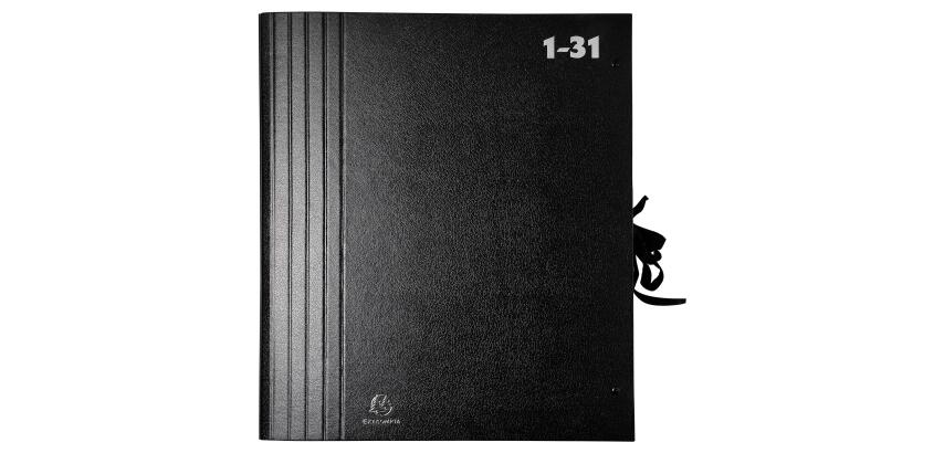 Clasificadores numéricos capacidad grande Cierre con cinta - Tamaño: 38,5x34 cm para: A4 - Negro