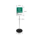 Floor sign holder ACRYLIC/ALU A3portrait - Black/alu/clear