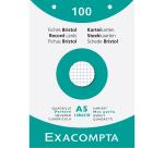 Estuche Exacompta de 100 fichas Exacompta cartulina bristol - blanco cuadricula 5/5 sin taladros 148x210mm - Blanco