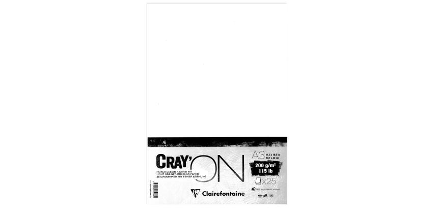 Clairefontaine Cray'ON Paper Pack - A3 - 25 Sheets - 200gsm
