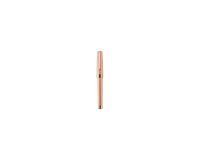 Stylo en métal précieux, corps or rose 5N brossé et attributs or rose 5N polis, plume acier traité or rose en taille M
