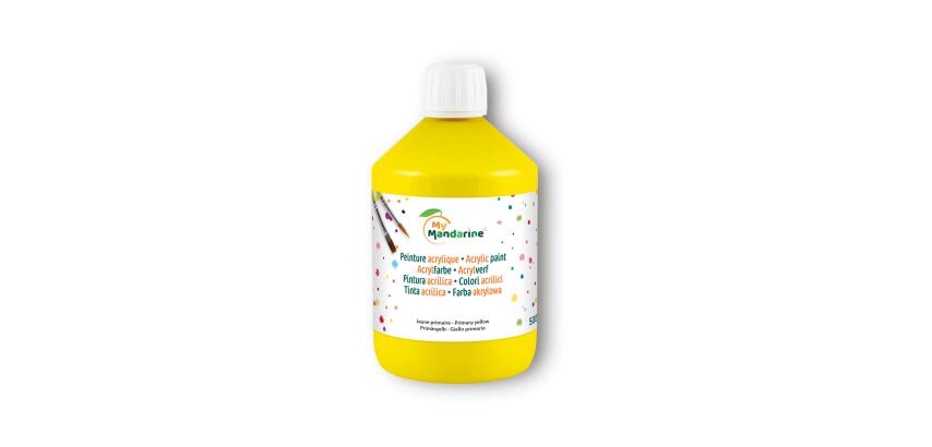 ACRYLIQUE MATE 500 ML JAUNE PRIMAIRE - Jaune
