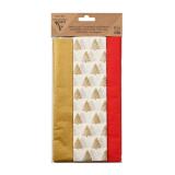 PAPIER DE SOIE IMPRIMÉE, Sachet de 6 feuilles au format 50x75cm - Assortiment Noël - Assortiment