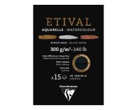 Etival Noir bloc collé 1 côté 15F A5 300g double grain