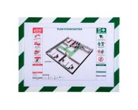 Pochette d'affichage magnétique de sécurité A4 - Blanc/vert