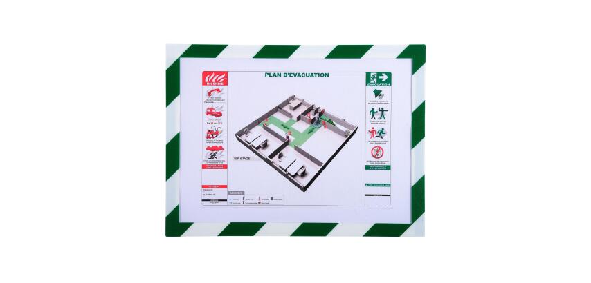 Magnetische Security lijst A4 - Wit/groen