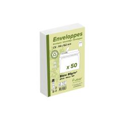 Weiße Briefumschläge Forever haftklebend C6 114x162mm, 80g, 100% recycelt, Packung mit 50 Stück - Weiß