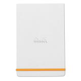 Rhodiarama Webnotepad rembordé rigide 9x14 cm 192 pages ligné microperforé papier ivoire 90g fermeture élastique - Blanc
