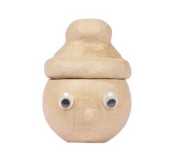 Boîte personnage avec bonnet 9,5x8,5x13cm - Kraft