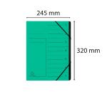 Trieur agrafé avec élastiques intérieur noir 7 compartiments - A4
