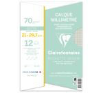 Etui 12 blad Kalkpapier gemillimeterd 70/75g 21x29,7cm.